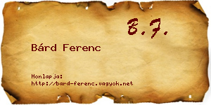 Bárd Ferenc névjegykártya