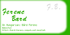 ferenc bard business card