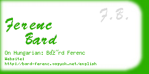 ferenc bard business card